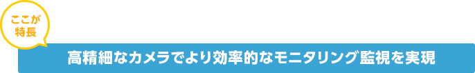 高精細なカメラでより効率的なモニタリング監視を実現